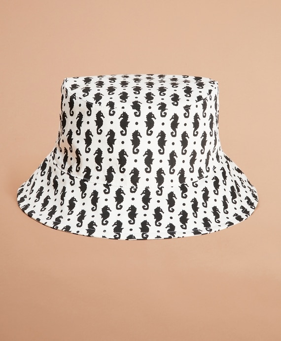 Seahorse-Print Bucket Hat