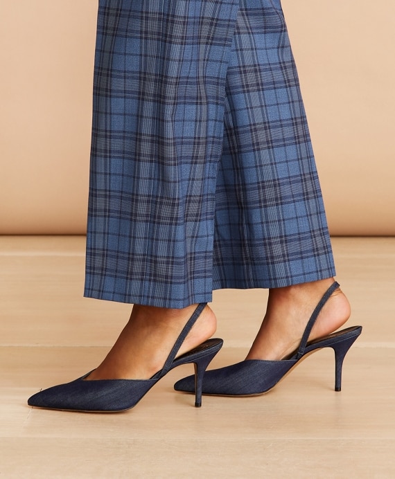 Denim Sling-Back High Heels