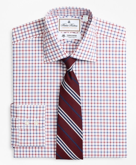 Luxury Collection Milano Slim-Fit Dress Shirt, Franklin Spread Collar Bold Windowpane
