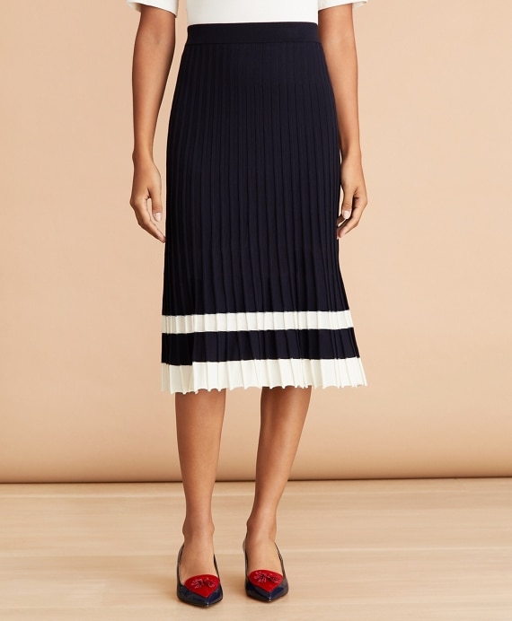 Pleated Sweater Midi Skirt