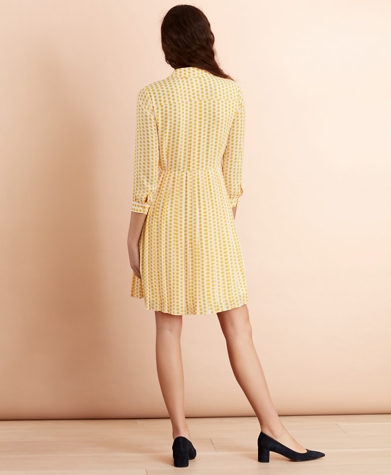 Polka-Dot Crepe Shirt Dress