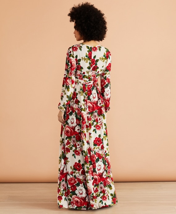 Floral-Print Crepe Maxi Dress