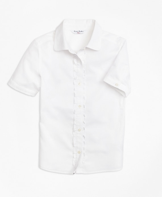 Girls Non-Iron Short-Sleeve Oxford