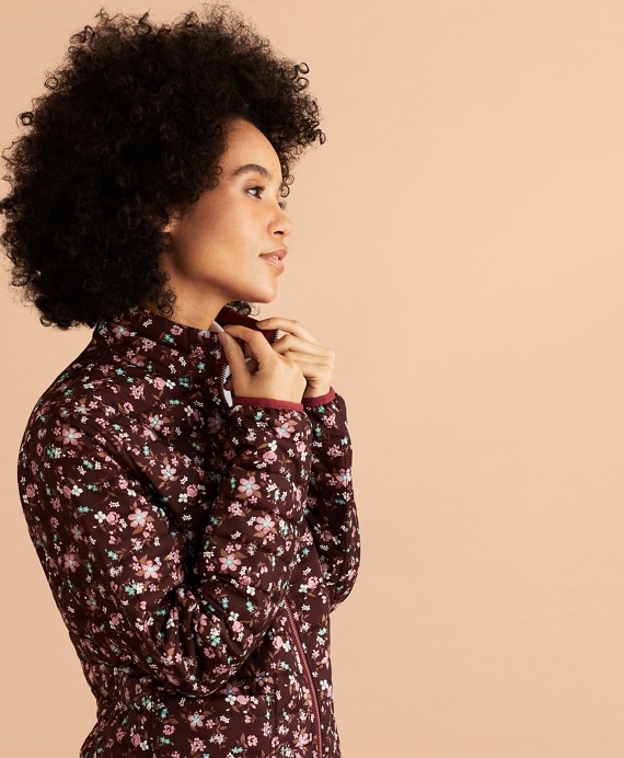 Reversible Floral-Print Puffer Jacket