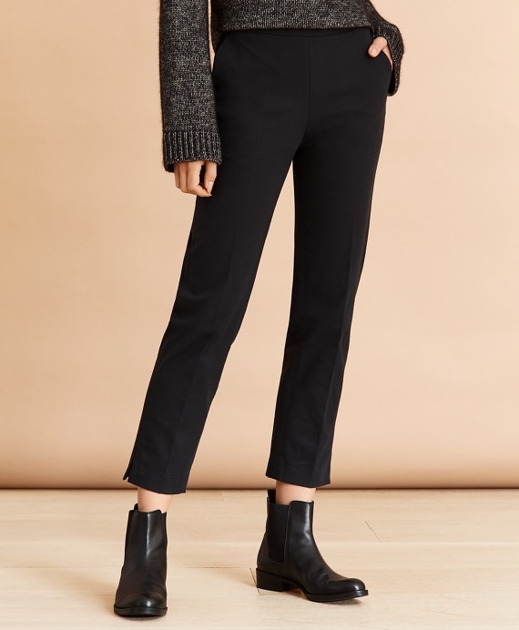 Slim-Fit Stretch Cotton Twill Ankle Pants