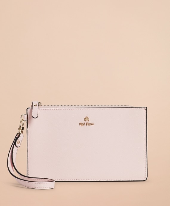 Saffiano Leather Wristlet Clutch