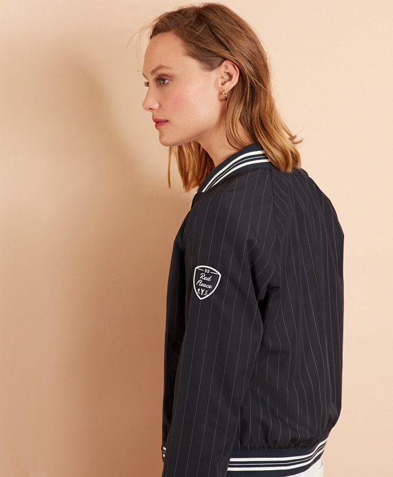Pinstripe Bomber Jacket