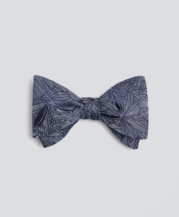 Indigo Palm Print Bow Tie