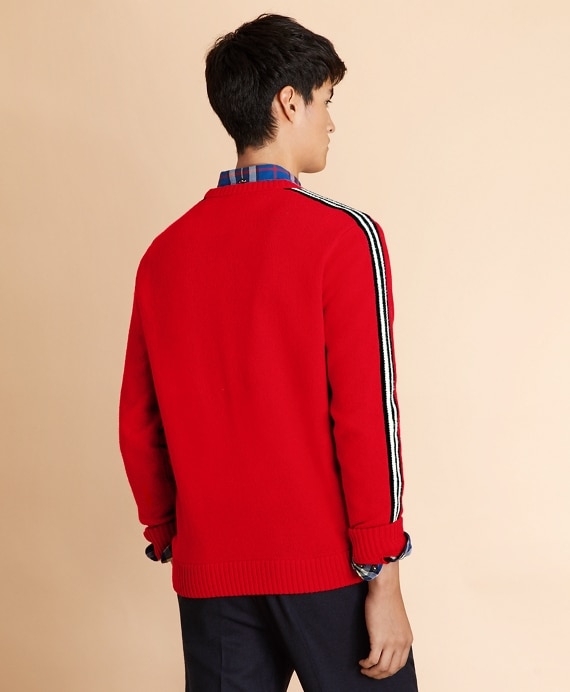 Striped Sleeve Crewneck Sweater