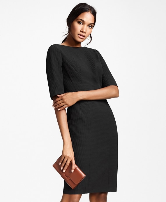 Stretch-Cotton Jacquard Sheath Dress