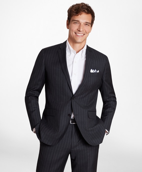 BrooksGate™ Milano-Fit Striped Wool Twill Suit Jacket