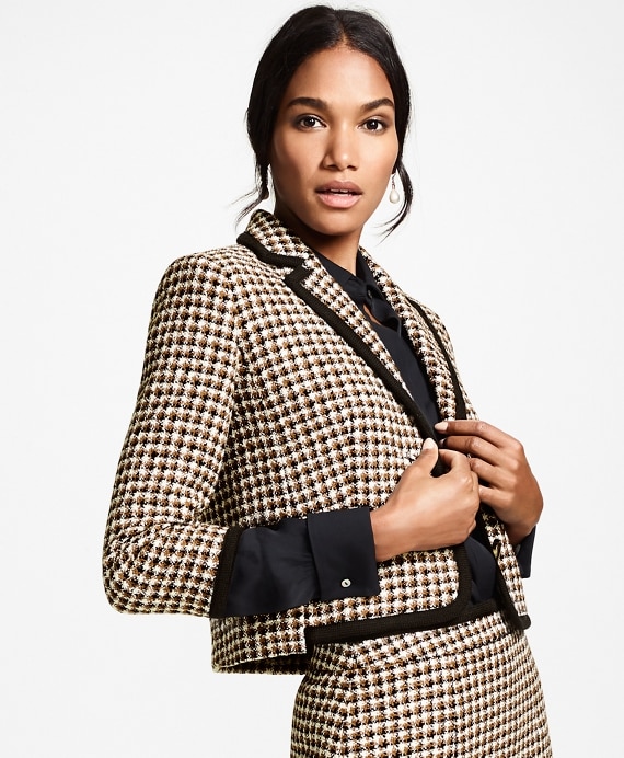 Checked Tweed Cropped Jacket