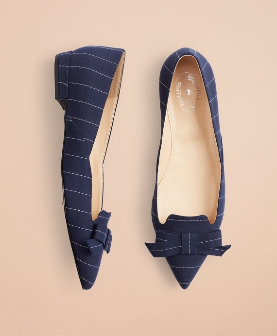 Pinstripe Point-Toe Flats