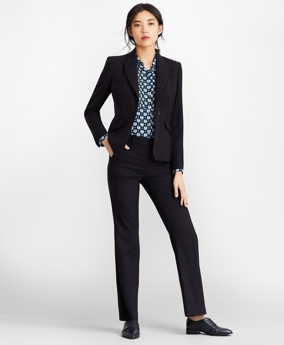 Pinstripe Stretch Wool Jacket