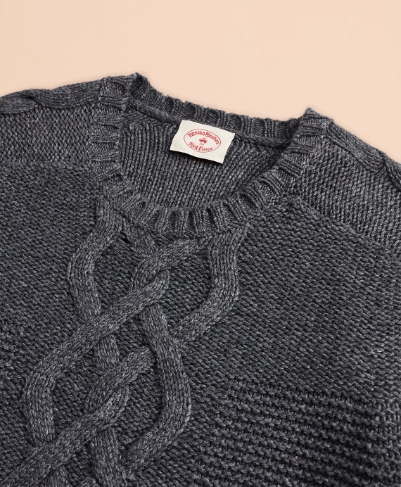 Textured Cable-Knit Crewneck Sweater
