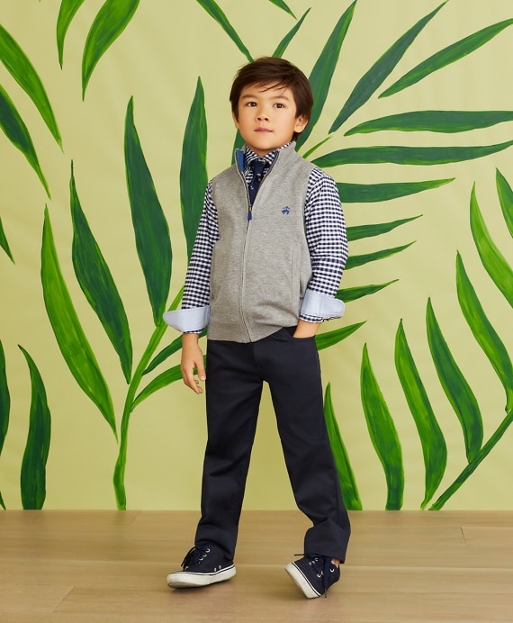 Boys Supima® Cotton-Blend Full-Zip Sweater Vest