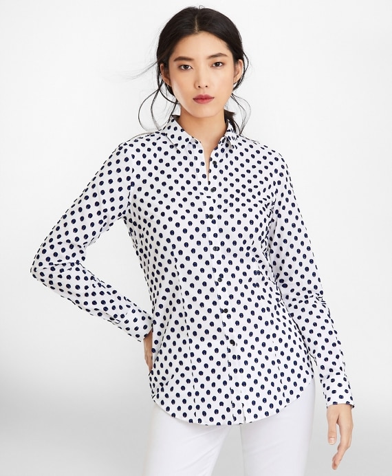 Tailored-Fit Clip-Dot Jacquard Shirt