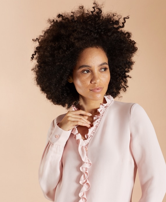 Ruffled Crepe Blouse