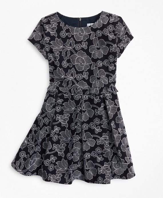 Girls Embroidered Ruffle Dress