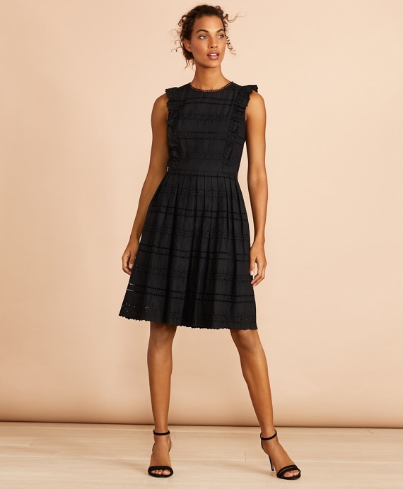 Ruffled Cotton Eyelet Dress