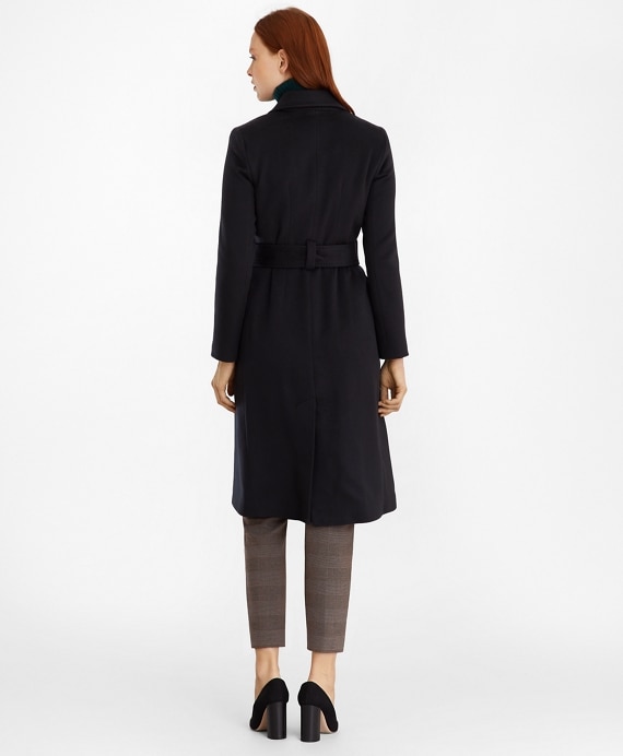 Brushed Wool Twill Wrap Coat