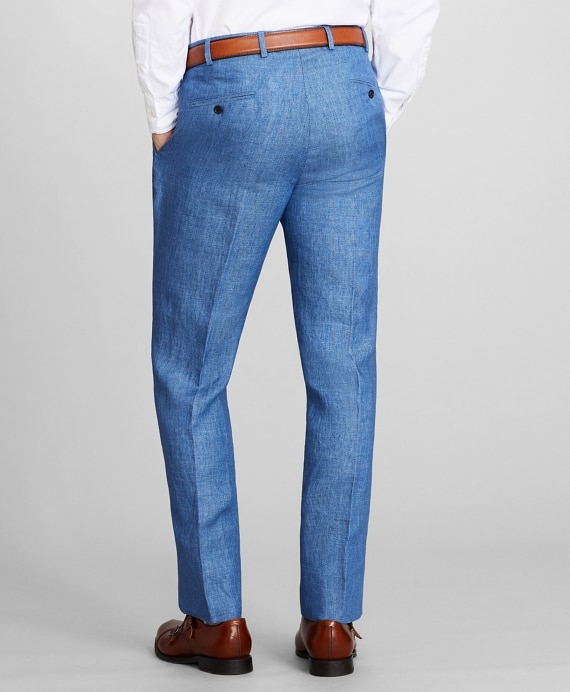Regent Fit Single-Pleat Linen Trousers