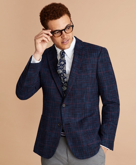 Wool-Blend Plaid Sport Coat