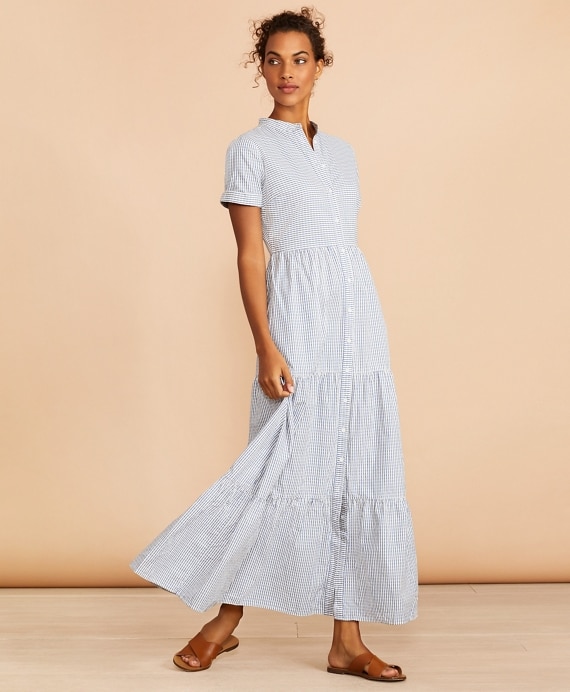 Striped Cotton Dobby Maxi Dress