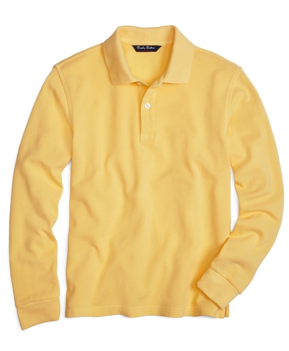 Boys Long-Sleeve Pique Polo Shirt