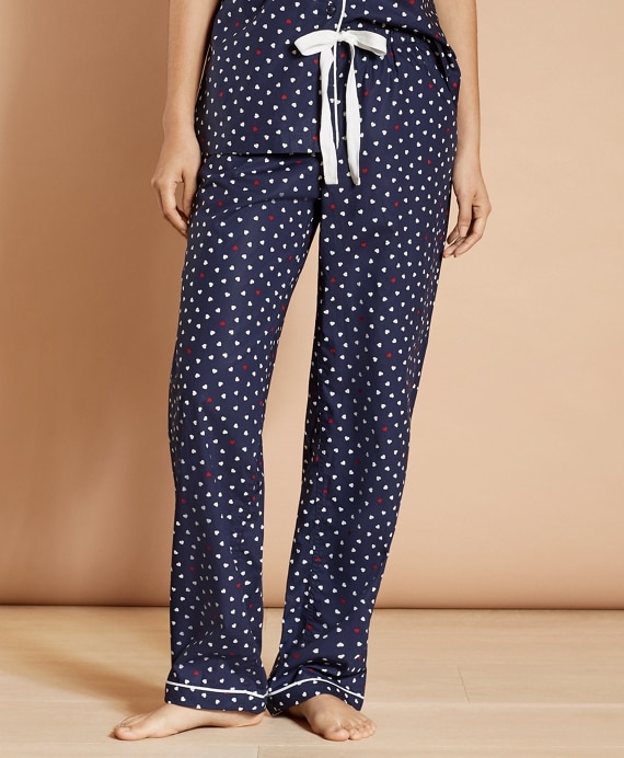 Heart-Print Supima® Cotton Poplin Pajamas