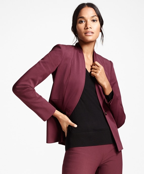 Stretch Wool Twill One-Button Jacket