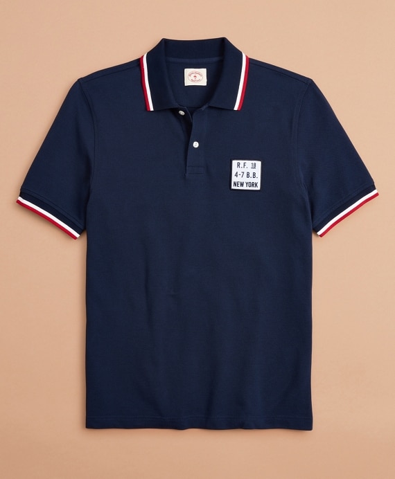 Cotton Pique Patch Polo Shirt