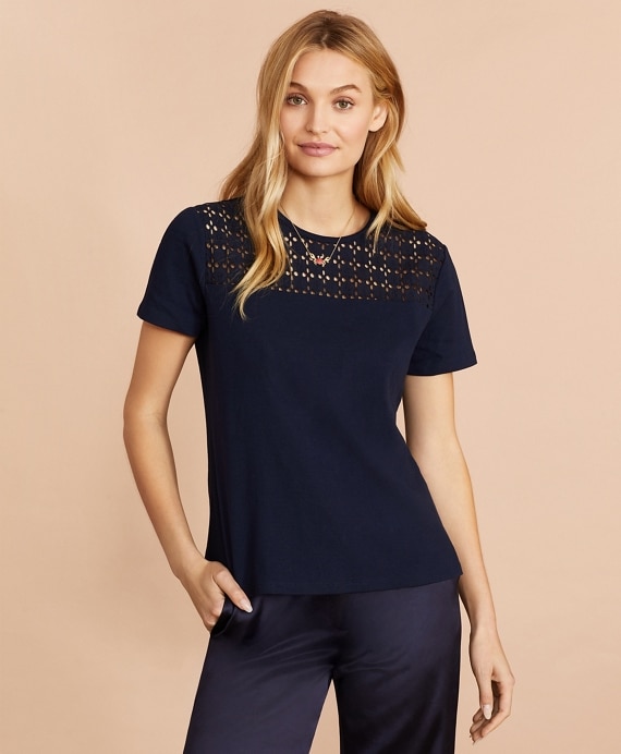 Eyelet-Yoke T-Shirt