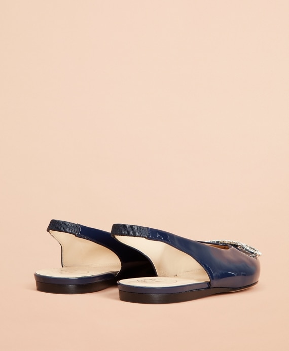 Patent Leather Point-Toe Sling-Back Flats