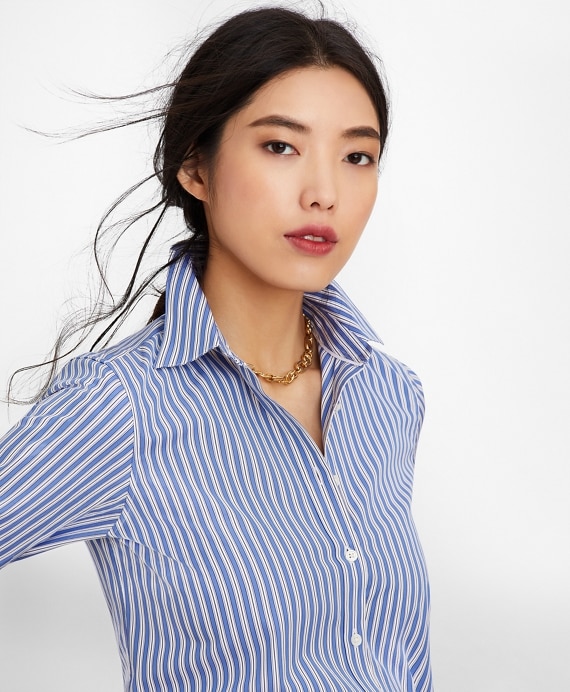 Classic-Fit Striped Cotton Poplin Luxury Shirt
