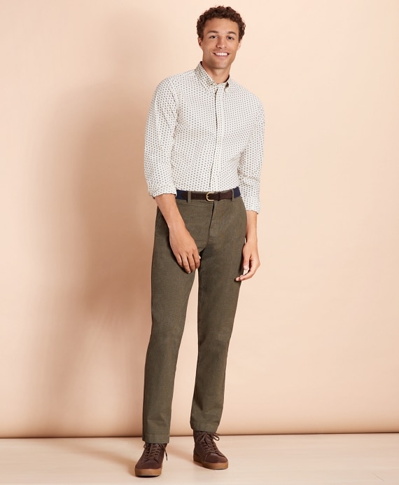 Plaid Twill Stretch Chinos