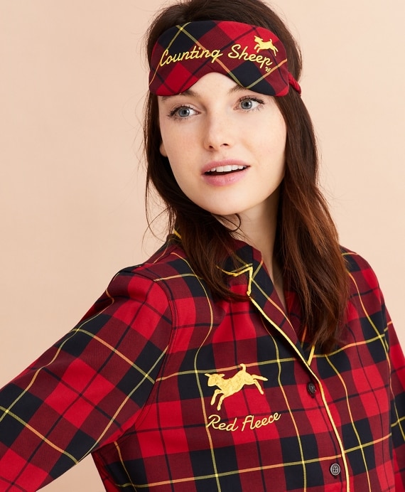 Tartan Cotton Twill Pajama & Eye-Mask Set