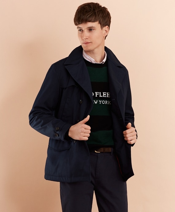 Lightweight Cotton Twill Peacoat