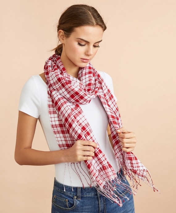 Plaid Cotton Scarf