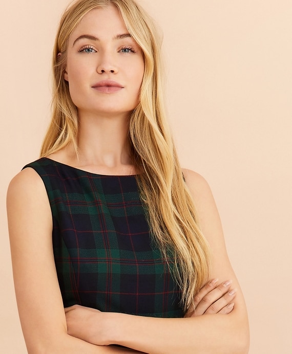 Tartan Wool-Blend A-Line Dress