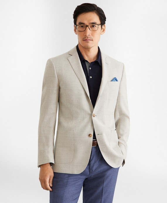 Regent Fit Three-Button Hopsack Sport Coat