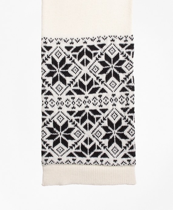 Girls Wool Blend Snowflake Fair Isle Scarf