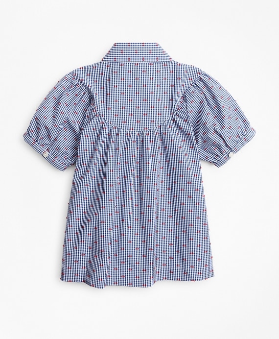Girls Cotton Gingham Bib