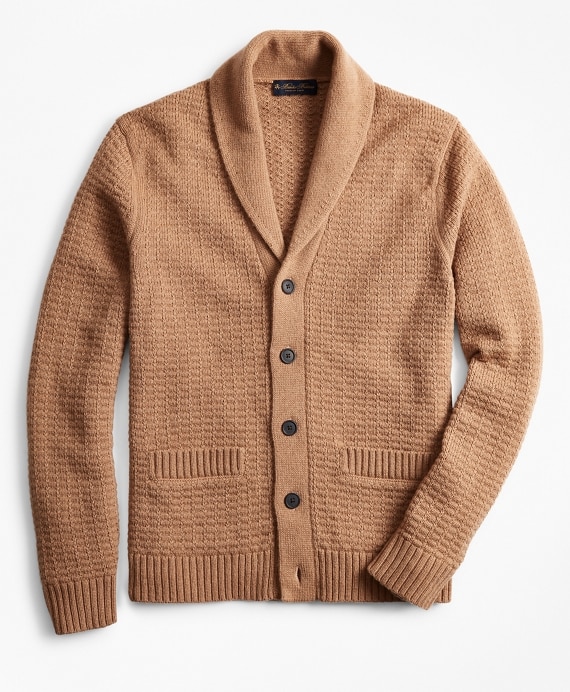 Camel Hair Shawl Collar Cardigan