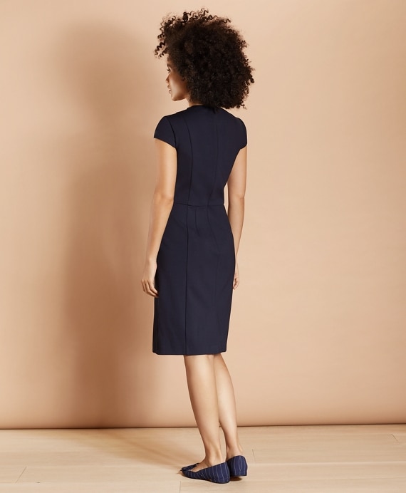 Ponte Knit Cap-Sleeve Sheath Dress
