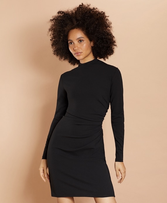 Crepe Jersey Ruched Sheath Dress