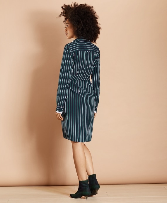 Striped Cotton Dobby Shirt Dress