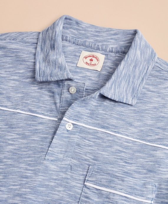 Accent Stripe Slub Cotton Jersey Polo Shirt