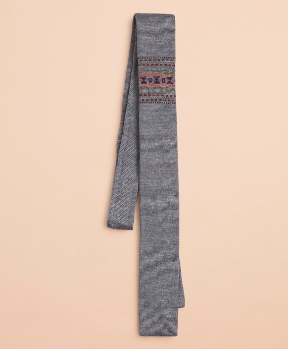 Fair Isle Wool Knit Tie