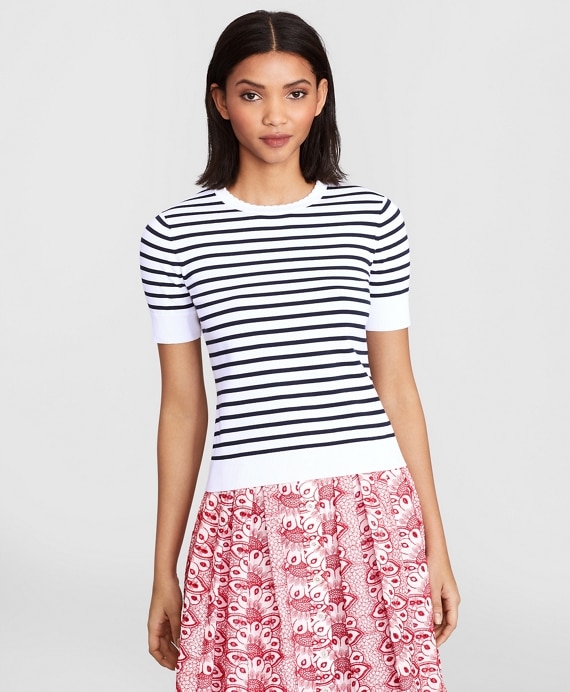 Striped Short-Sleeve Shell